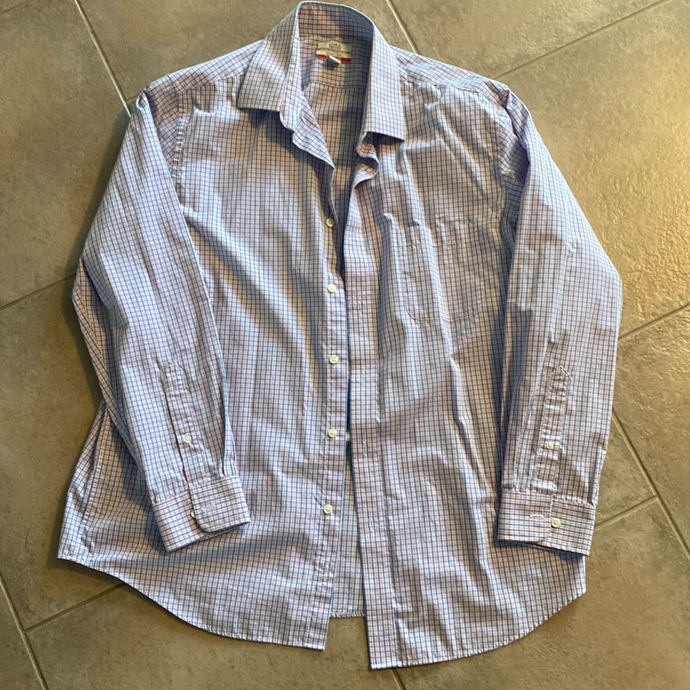 Mens button down plaid shirt